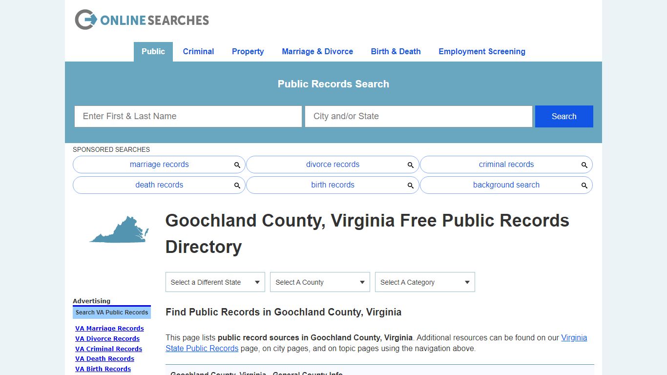 Goochland County, Virginia Public Records Directory
