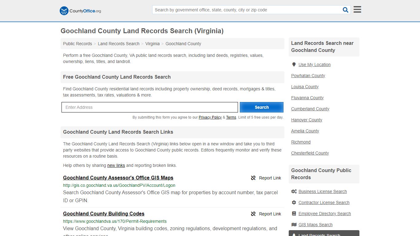 Goochland County Land Records Search (Virginia) - County Office