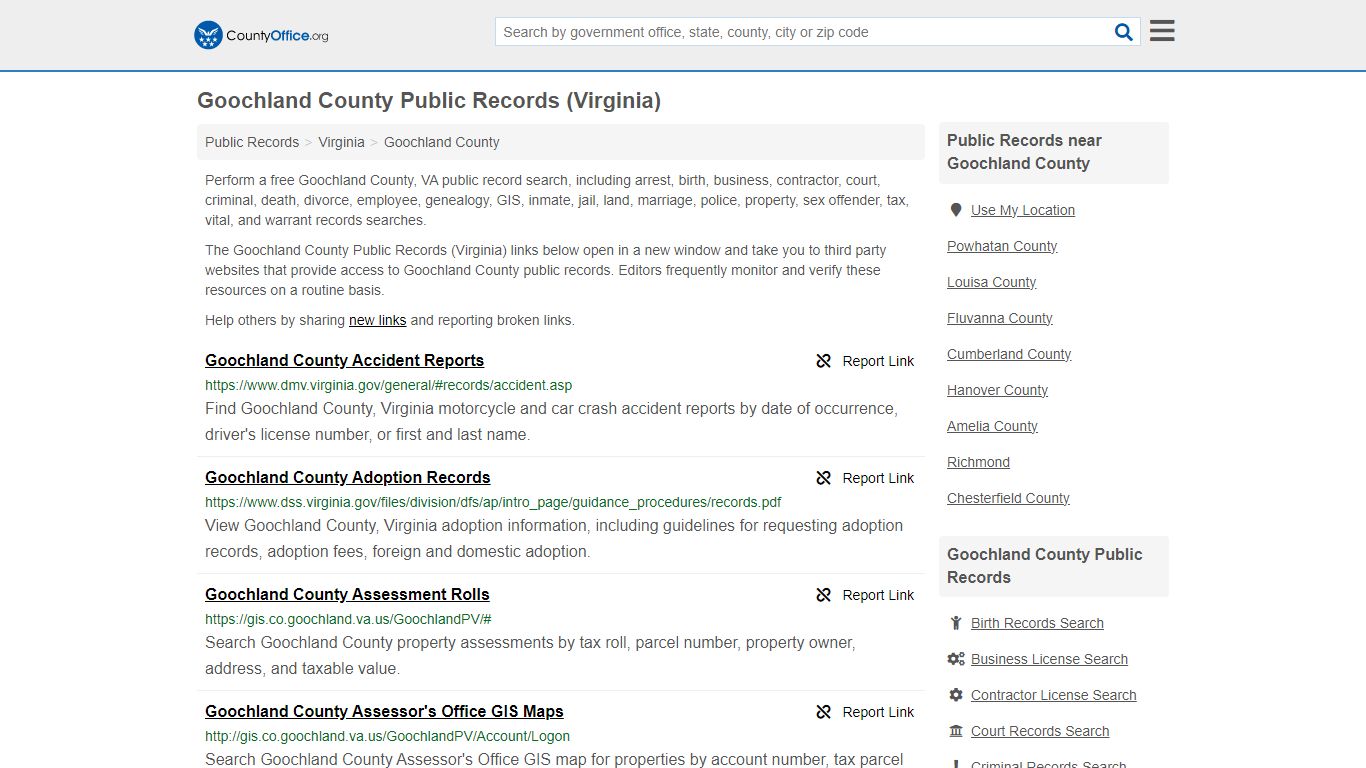Public Records - Goochland County, VA (Business, Criminal, GIS ...