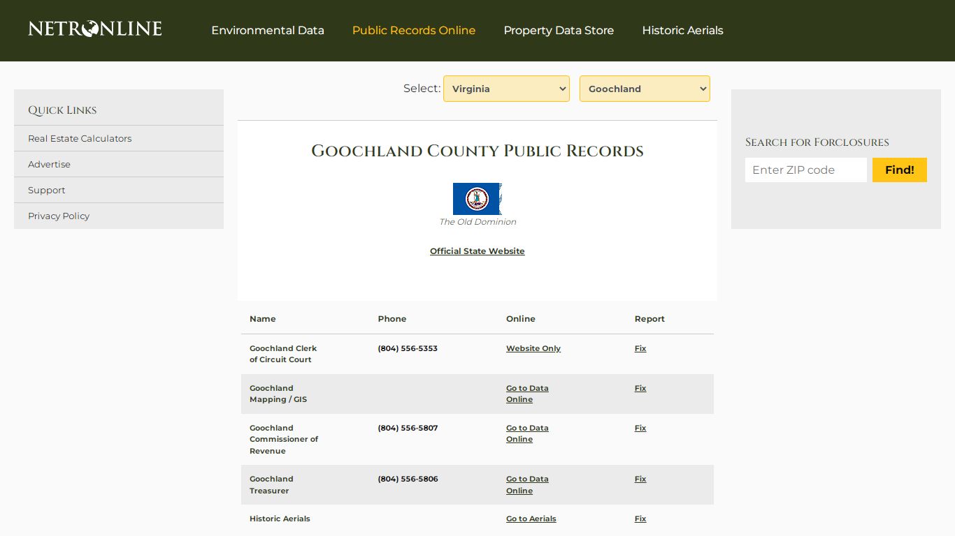 Goochland County Public Records - NETROnline.com