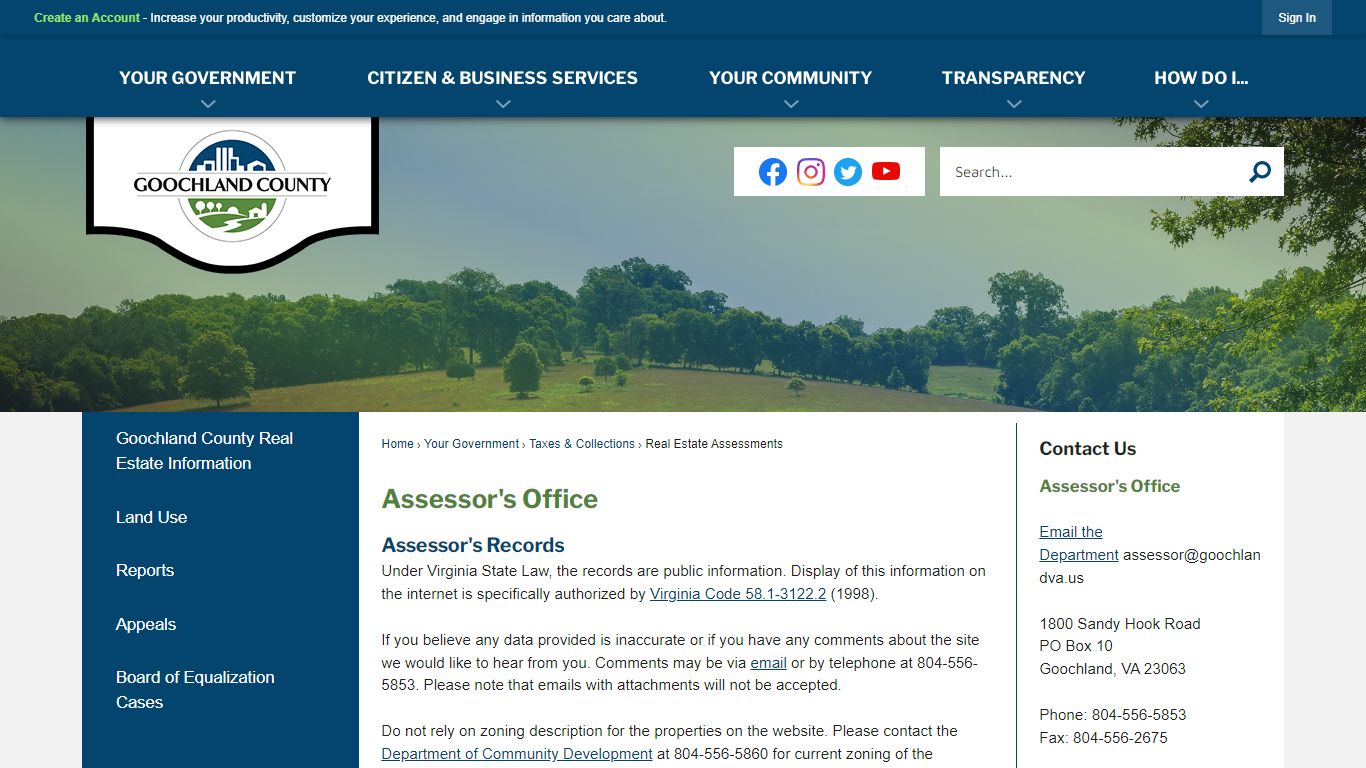 Assessor's Office | Goochland County, VA - Official Website